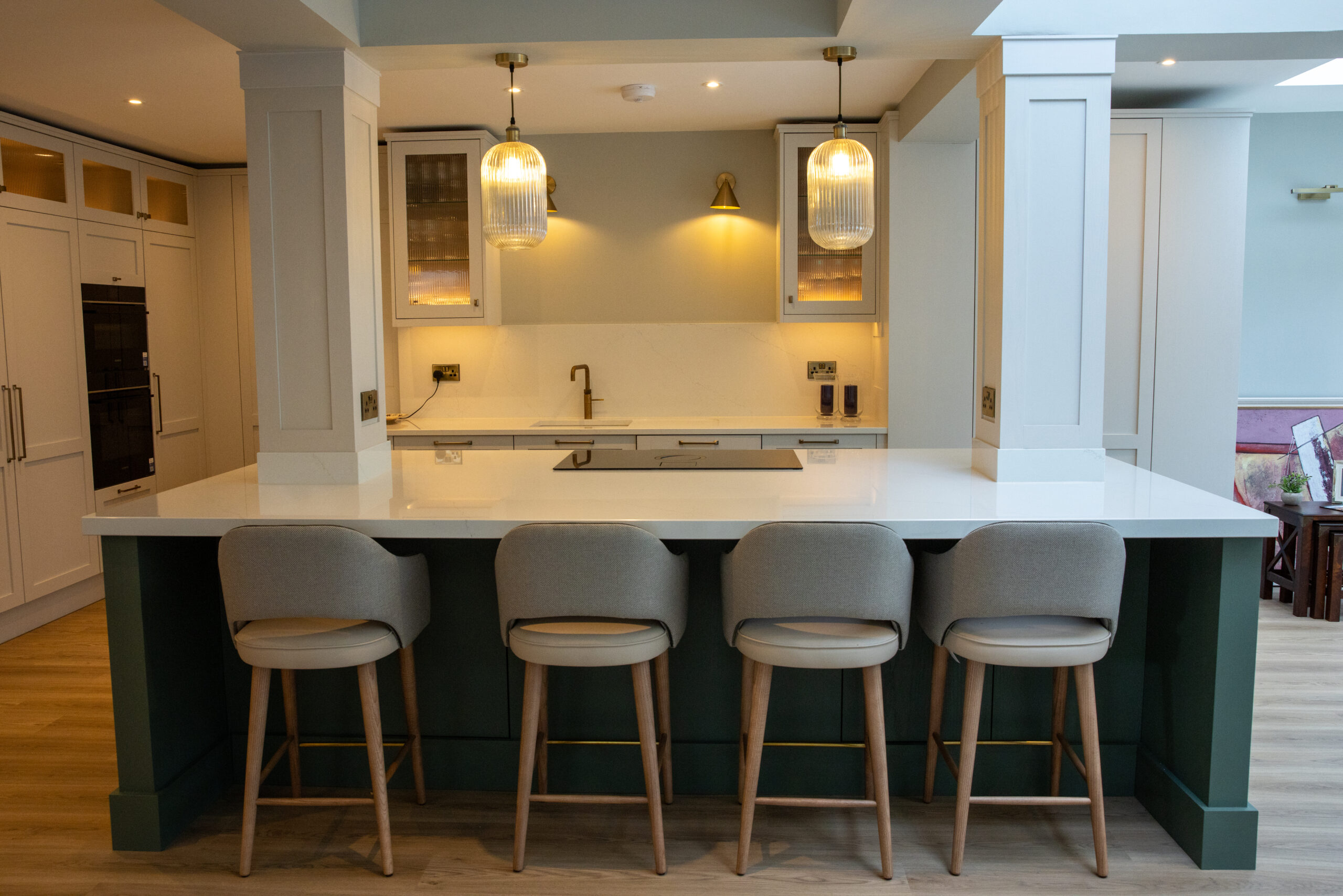 Close-up of Muse by Casla veining on the island surface